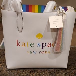 Kate Spade arch spectrum reversible rainbow tote